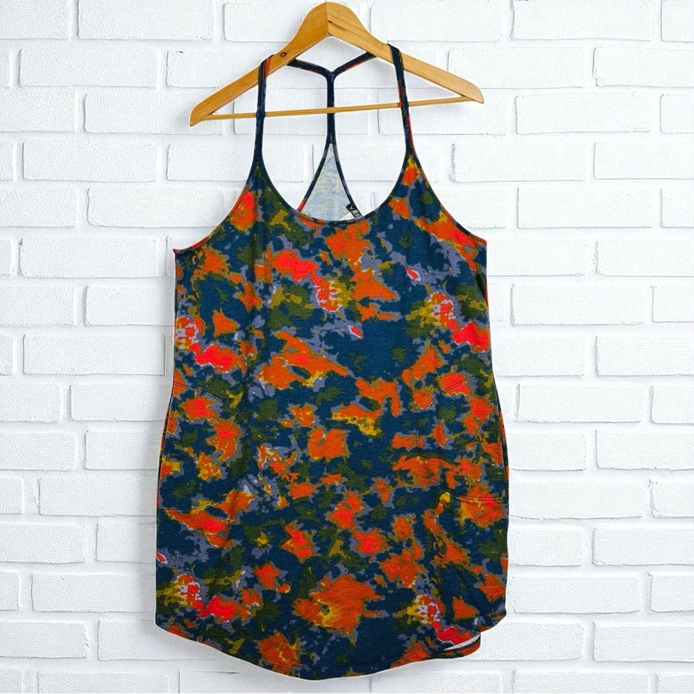 Venus Tie Dye Tank Racerback Scoop Hem Pockets Pullover Mini Dress